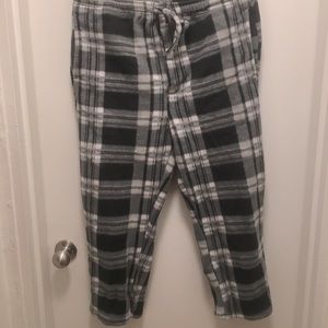 Fleece plaid pants- Grey & black- size XL